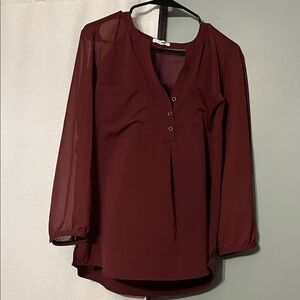 Maurices Deep Burgundy Blouse